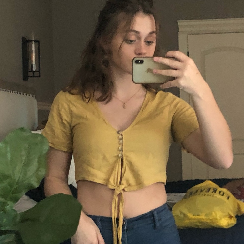 Yellow crop top